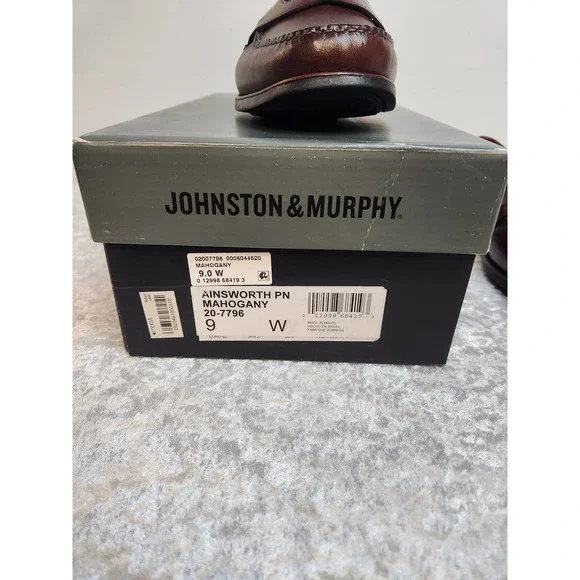 NWT Johnston & Murphy Mens Ainsworth PN Mohagany Shoes-Size 9W - Picture 2 of 11